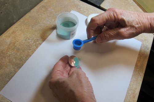 Karen Meador, Ph.D.'s Sifting Enamel onto a Curved Surface - , Enameling, Enamel Jewelry Supplies, Enamel, Enameling, Enameled Jewelry, sifting enamel